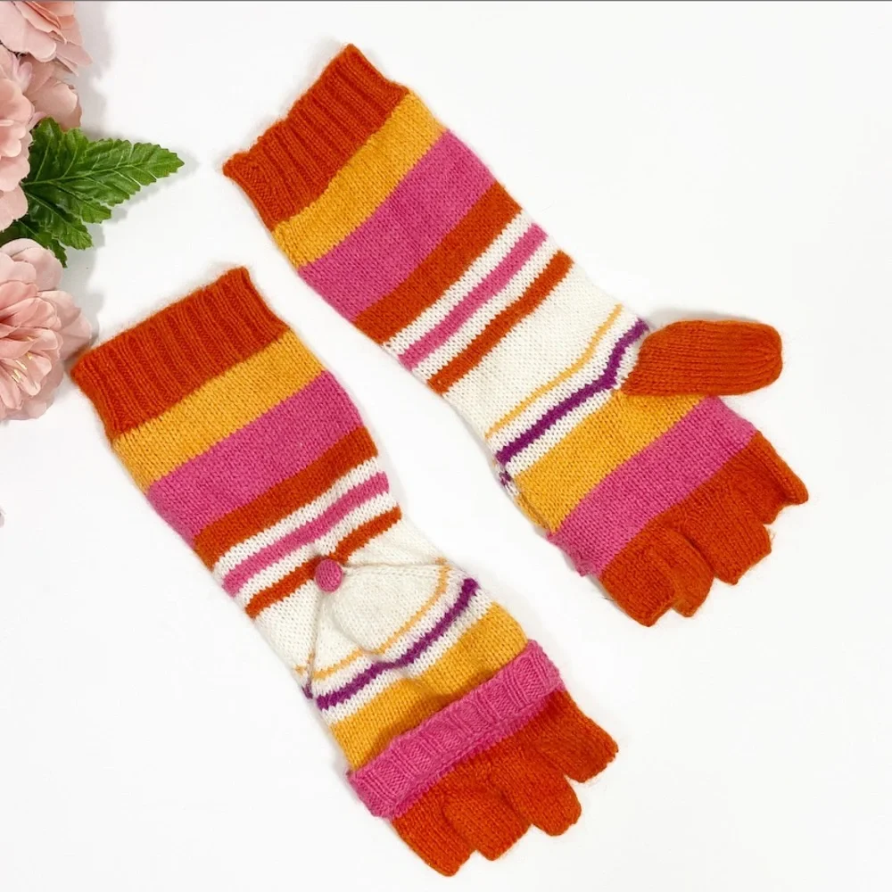 Bundle Girl’s Rabbit Hair Blended Mittens/Gloves & Socks 3 pair Set